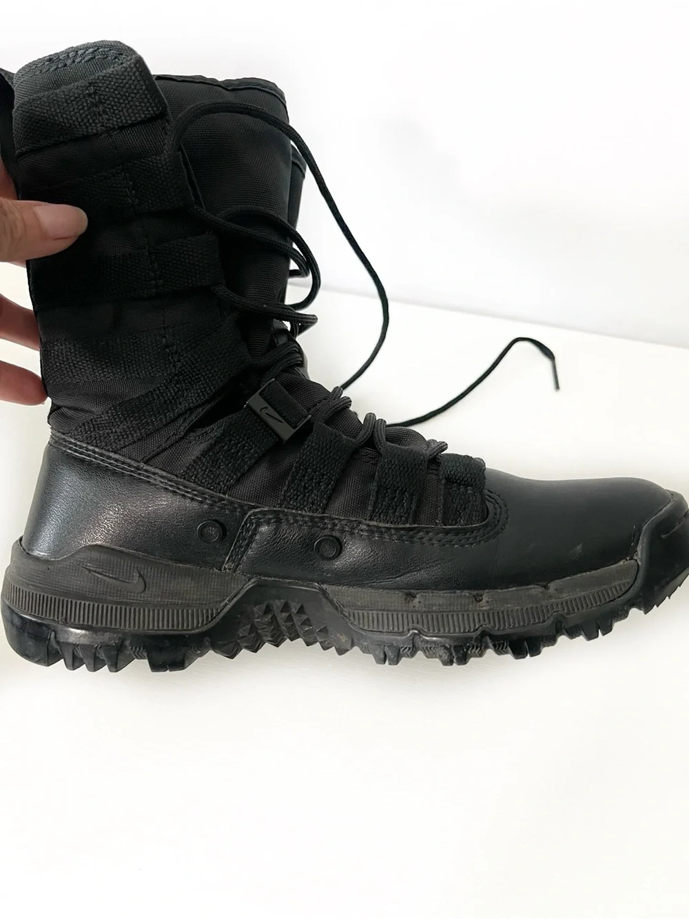 Nike Kids Black High-Top Lace Tactical Boots